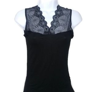 New! Black lace tank top size L